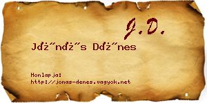 Jónás Dénes névjegykártya
