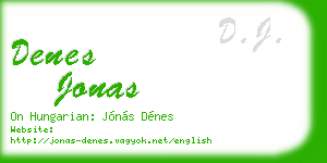 denes jonas business card