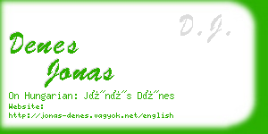 denes jonas business card